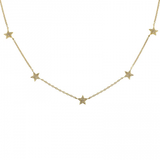 14k gold diamond multi star necklace