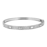 14k gold diamond and baguette bangle