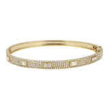 14k gold diamond and baguette bangle
