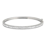 14k gold baguette and diamond bangle