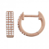 14k gold triple row diamond huggies