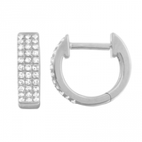 14k gold triple row diamond huggies