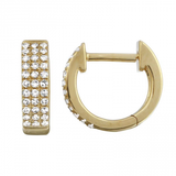 14k gold triple row diamond huggies