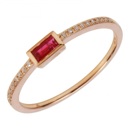 14k gold diamond horizontal ruby band