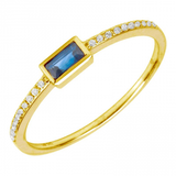 14k gold diamond horizontal sapphire ring