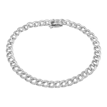 14k gold and diamond cuban link bracelet