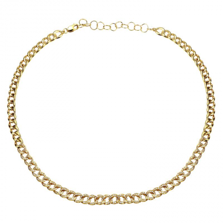 14k gold and diamond cuban link necklace