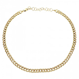 14k yellow gold diamond cuban link necklace