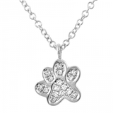 14k gold diamond paw print necklace