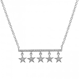 14k gold diamond star drop necklace