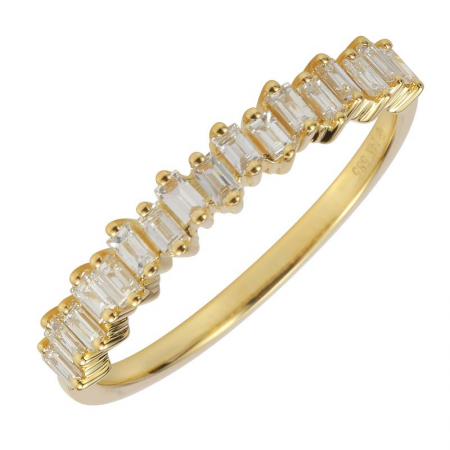 14k gold diamond baguette ring