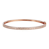 14k gold scattered diamond and baguette bangle