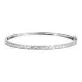 14k gold scattered diamond and baguette bangle