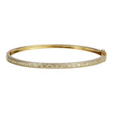 14k gold scattered diamond and baguette bangle