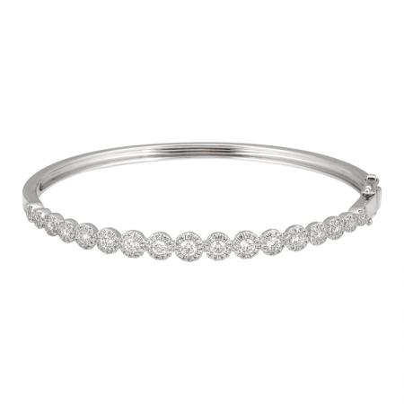 14K gold diamond circle bangle