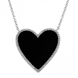 14k gold diamond black heart necklace