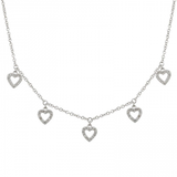 14k gold diamond open heart drop necklace