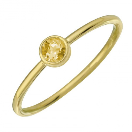 14k gold citrine dot ring