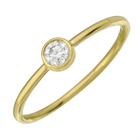 14k gold diamond dot ring