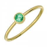 14k gold emerald dot ring