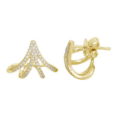 14k gold diamond cage earrings