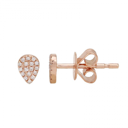 14k gold diamond mini teardrop posts