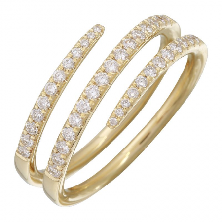 14k gold diamond swirl ring
