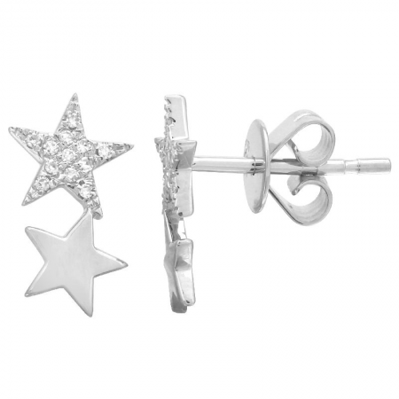 14k gold diamond double star crawler