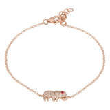 14k gold diamond elephant bracelet