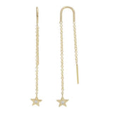 14k gold diamond star threader