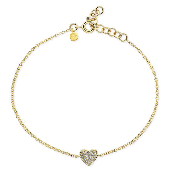 14k gold diamond heart bracelet