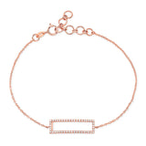14k gold diamond small rectangle bracelet