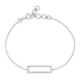 14k gold diamond small rectangle bracelet