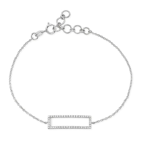 14k gold diamond small rectangle bracelet