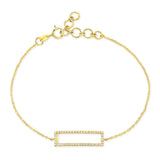 14k gold diamond small rectangle bracelet