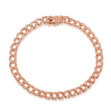 14k gold and diamond cuban link bracelet