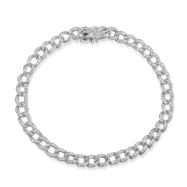 14k gold and diamond cuban link bracelet
