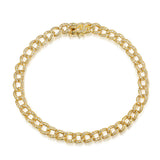 14k gold and diamond cuban link bracelet