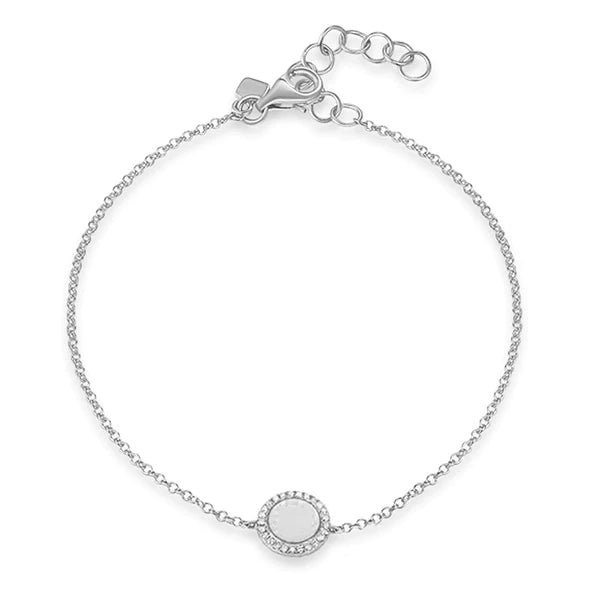 14k gold and diamond disk bracelet