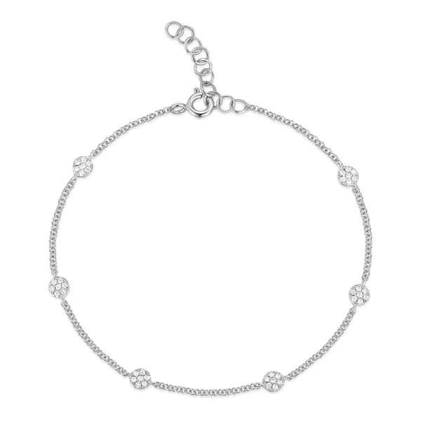 14k gold baby diamond disk bracelet