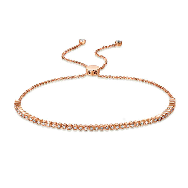 14k gold diamond bolo bracelet