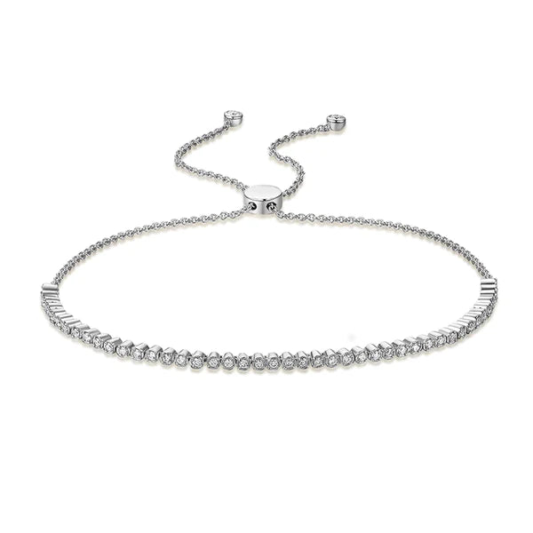 14k gold diamond bolo bracelet