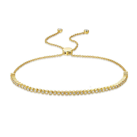 14k gold diamond bolo bracelet