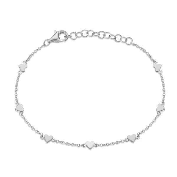 14k gold multi heart bracelet