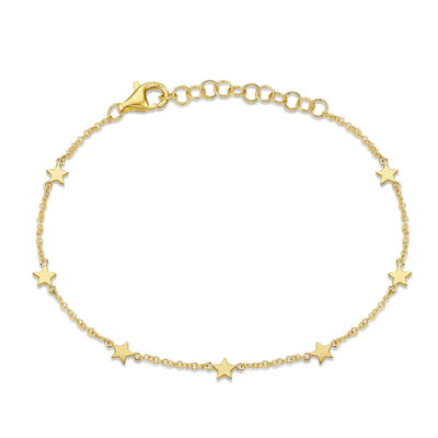 14k gold star bracelet
