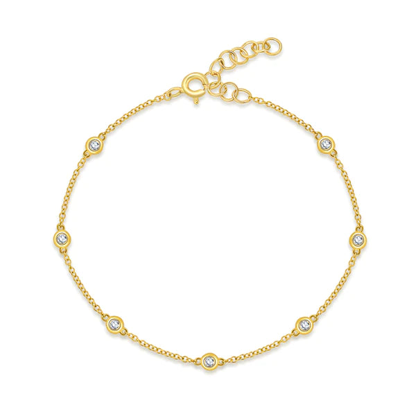 14k gold 7 diamond by the yard bracelet