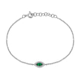 14k gold diamond emerald marquis bracelet