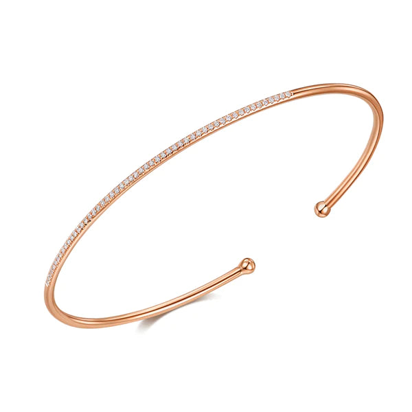 14k gold diamond bar bangle