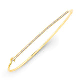 14k gold bar bangle with closure