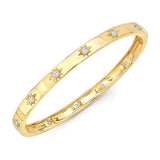 14k gold diamond starburst bangle